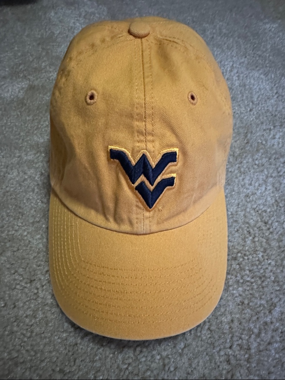 Gold Embroidered WVU Logo Baseball Cap